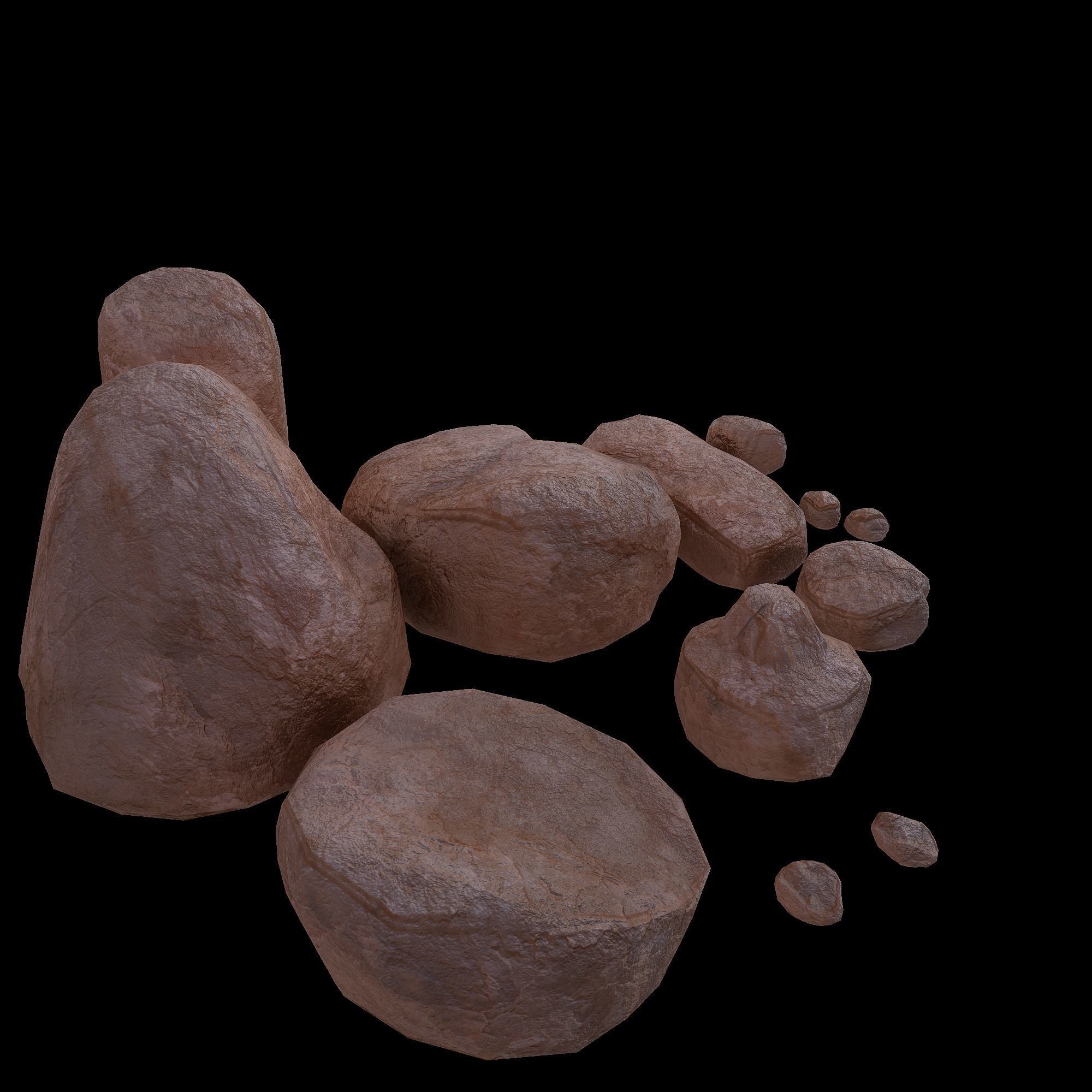Stylized- Stone-Rock Asset - Low-poly 3D model - PACK-01 Low-poly 3D model_14