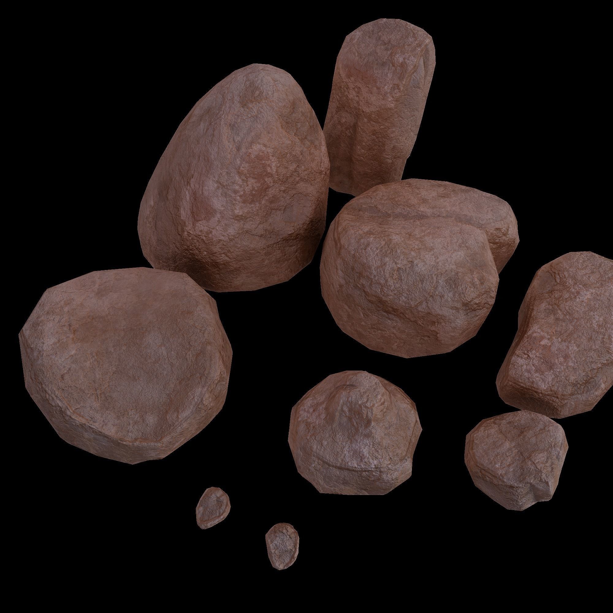Stylized- Stone-Rock Asset - Low-poly 3D model - PACK-01 Low-poly 3D model_15