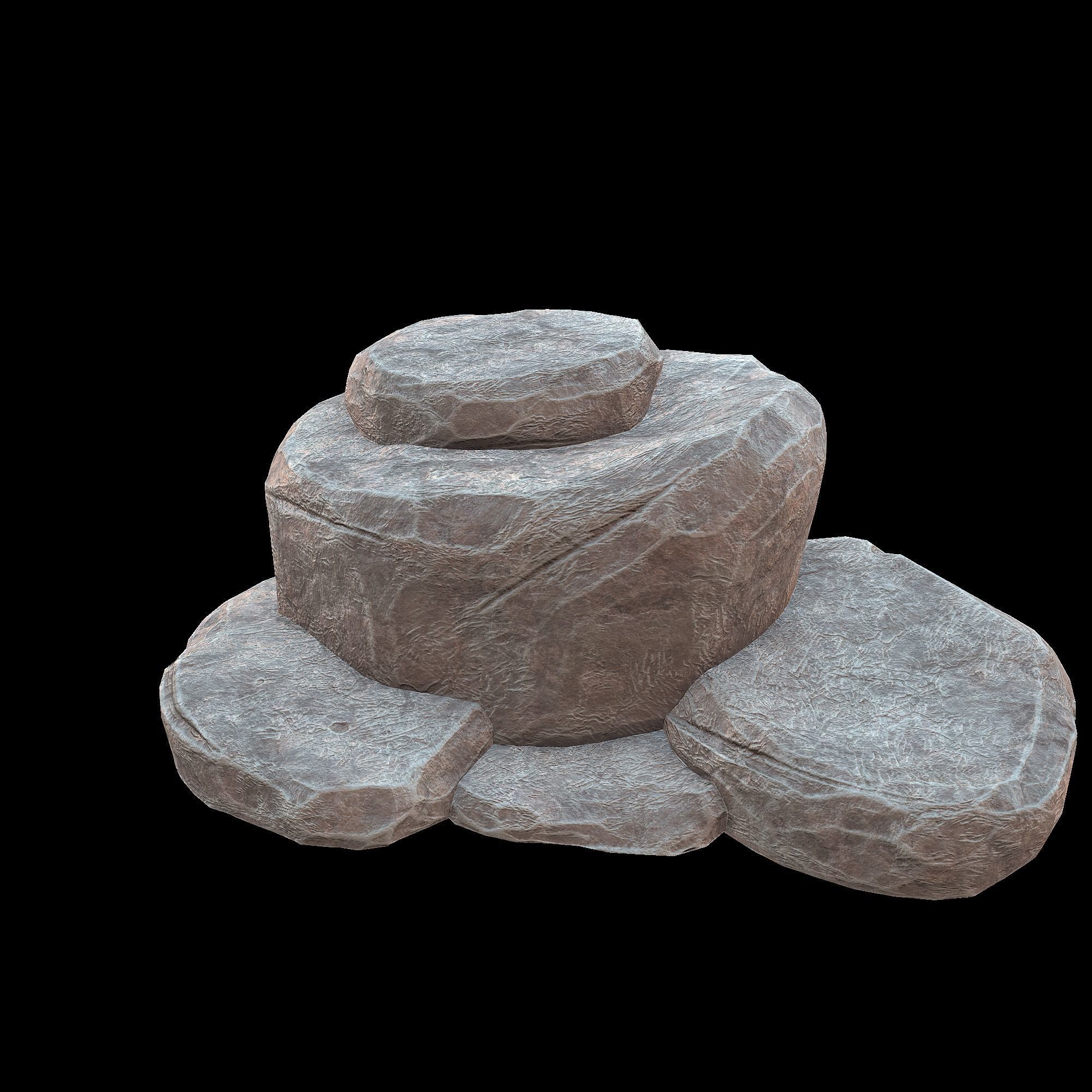 Stylized- Stone-Rock Asset - Low-poly 3D model - PACK-01 Low-poly 3D model_5