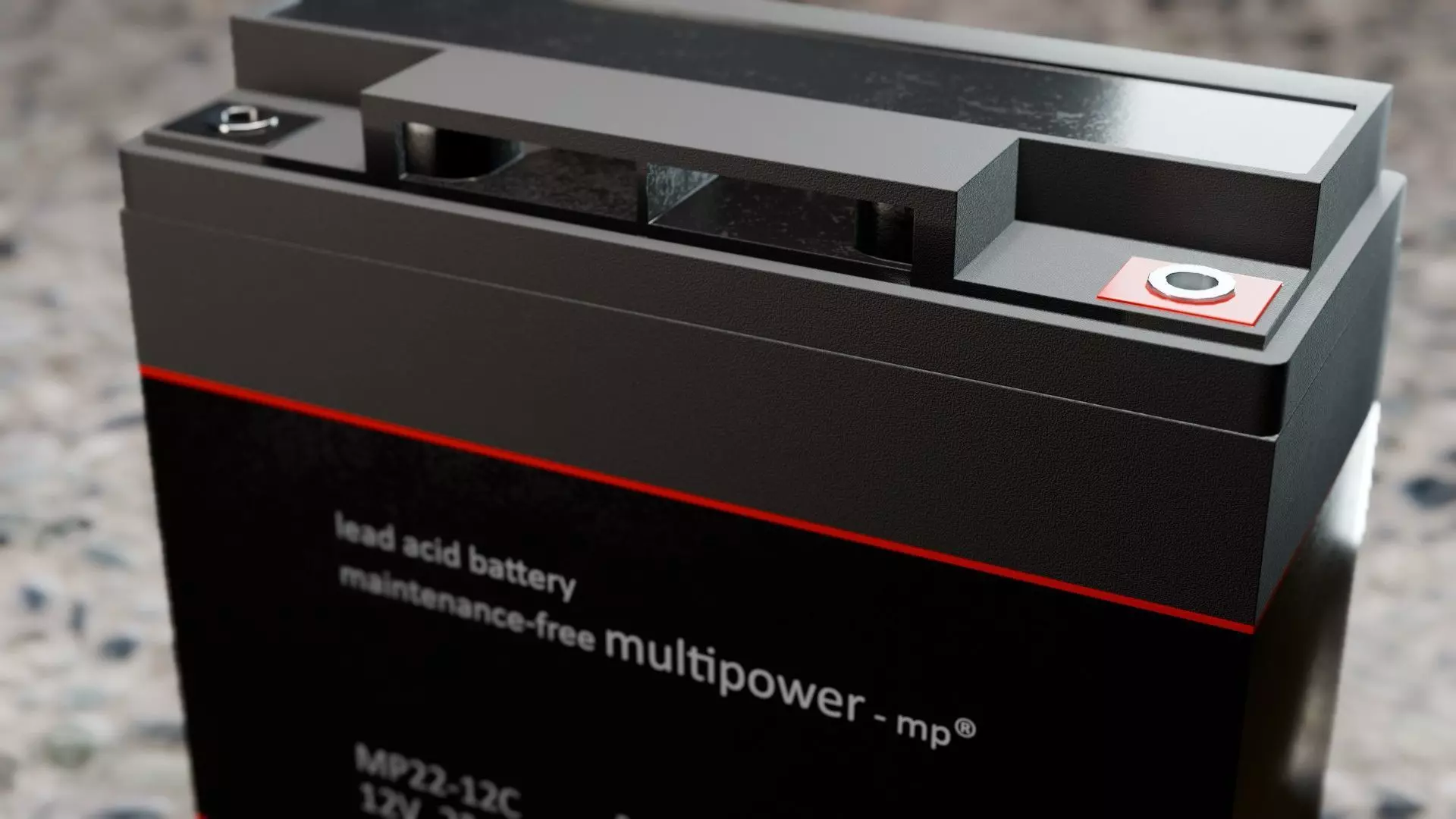 Battery 12V Low-poly 3D model_6