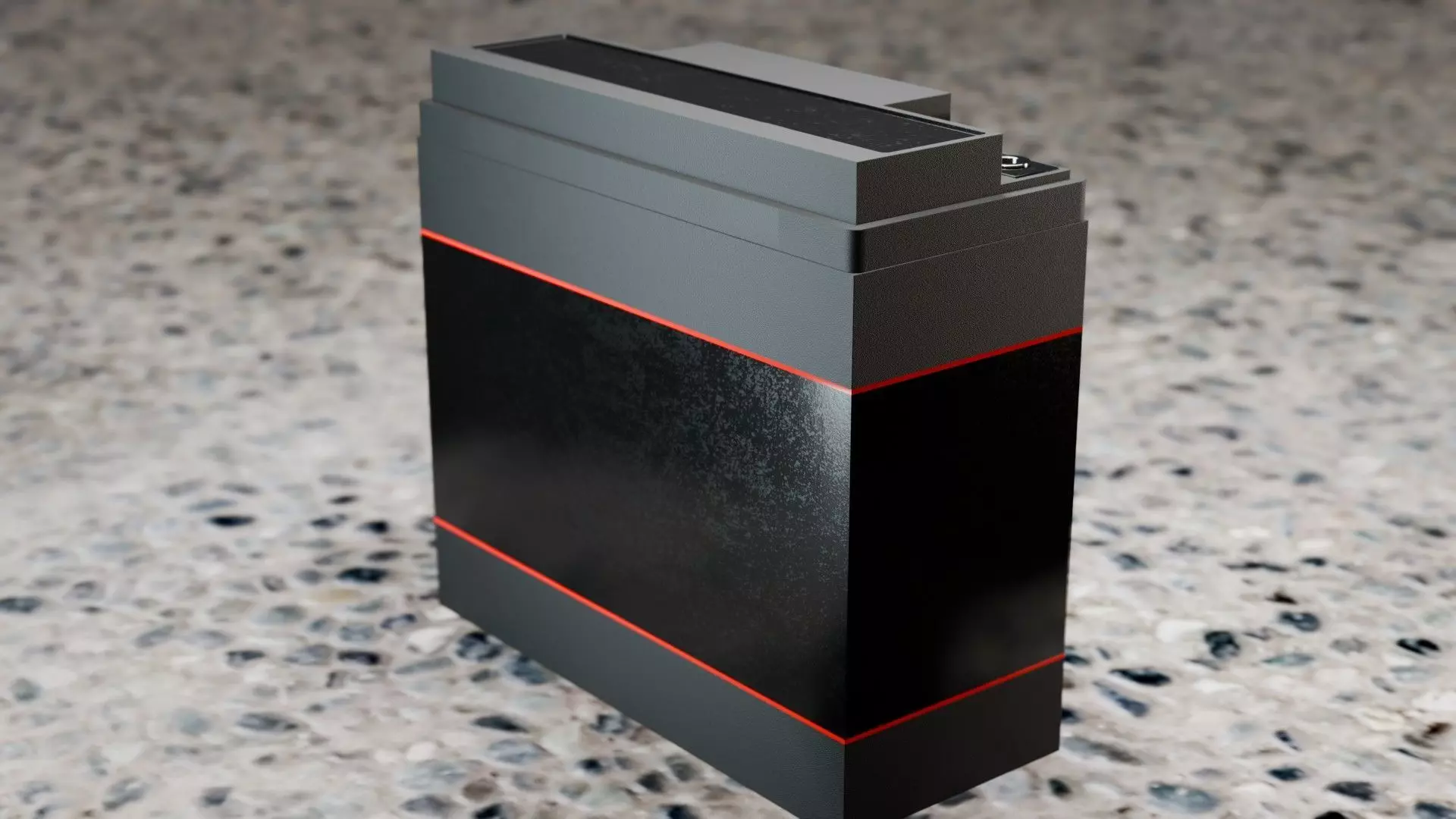 Battery 12V Low-poly 3D model_5