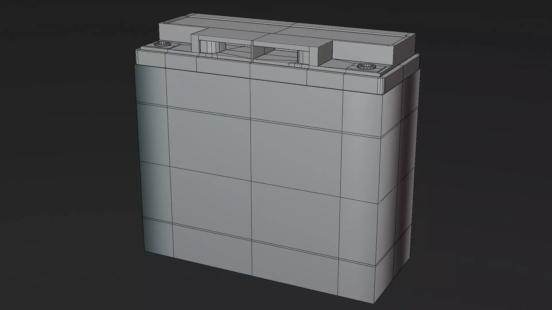Battery 12V Low-poly 3D model_16