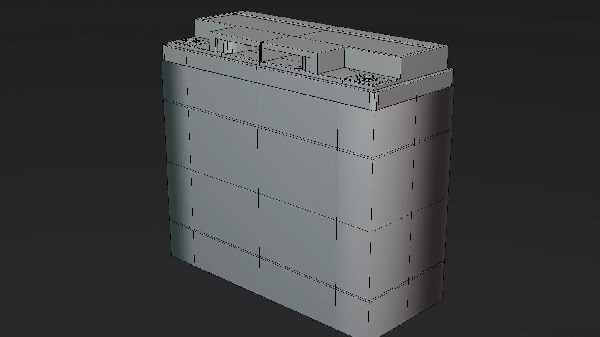 Battery 12V Low-poly 3D model_17
