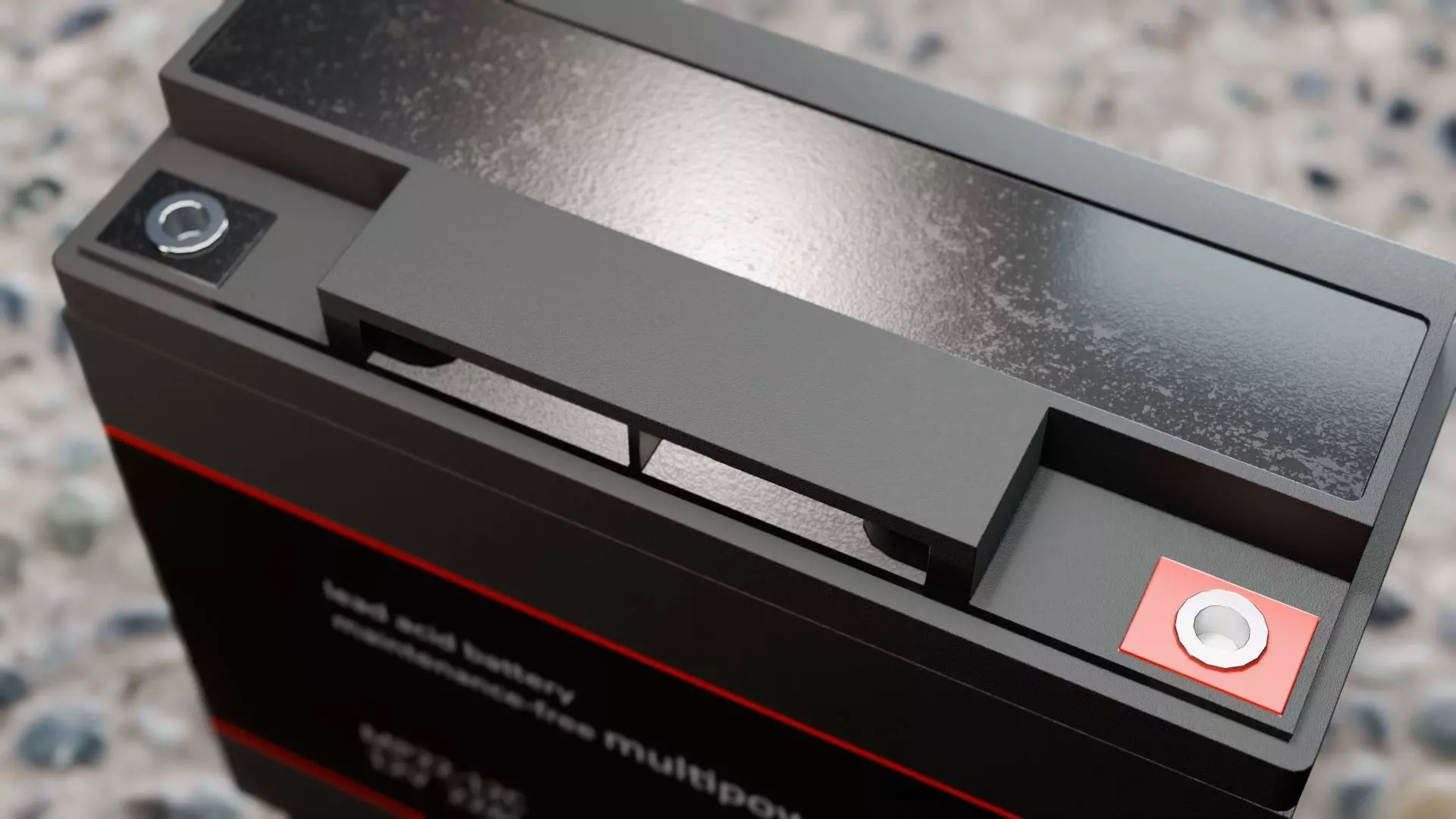 Battery 12V Low-poly 3D model_7