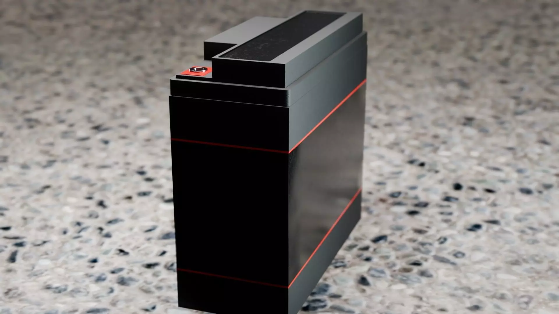 Battery 12V Low-poly 3D model_3