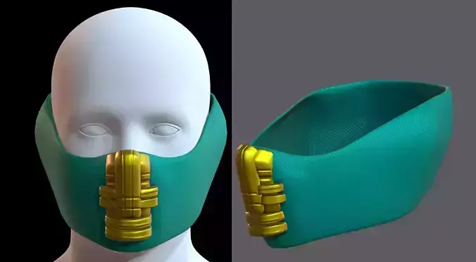 Gas mask helmet 3d model scifi Low-poly Low-poly 3D model