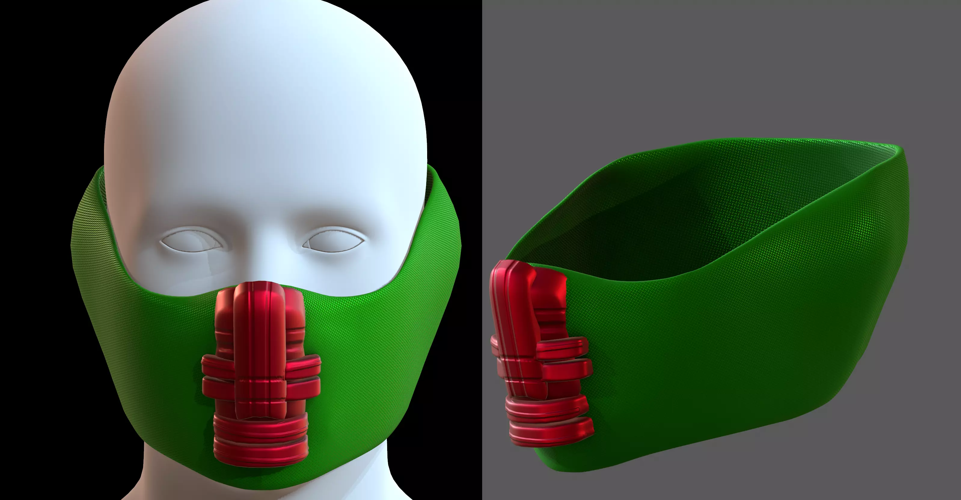 Gas mask helmet 3d model scifi Low-poly Low-poly 3D model_0