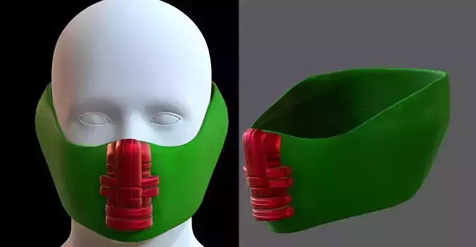 Gas mask helmet 3d model scifi Low-poly 
