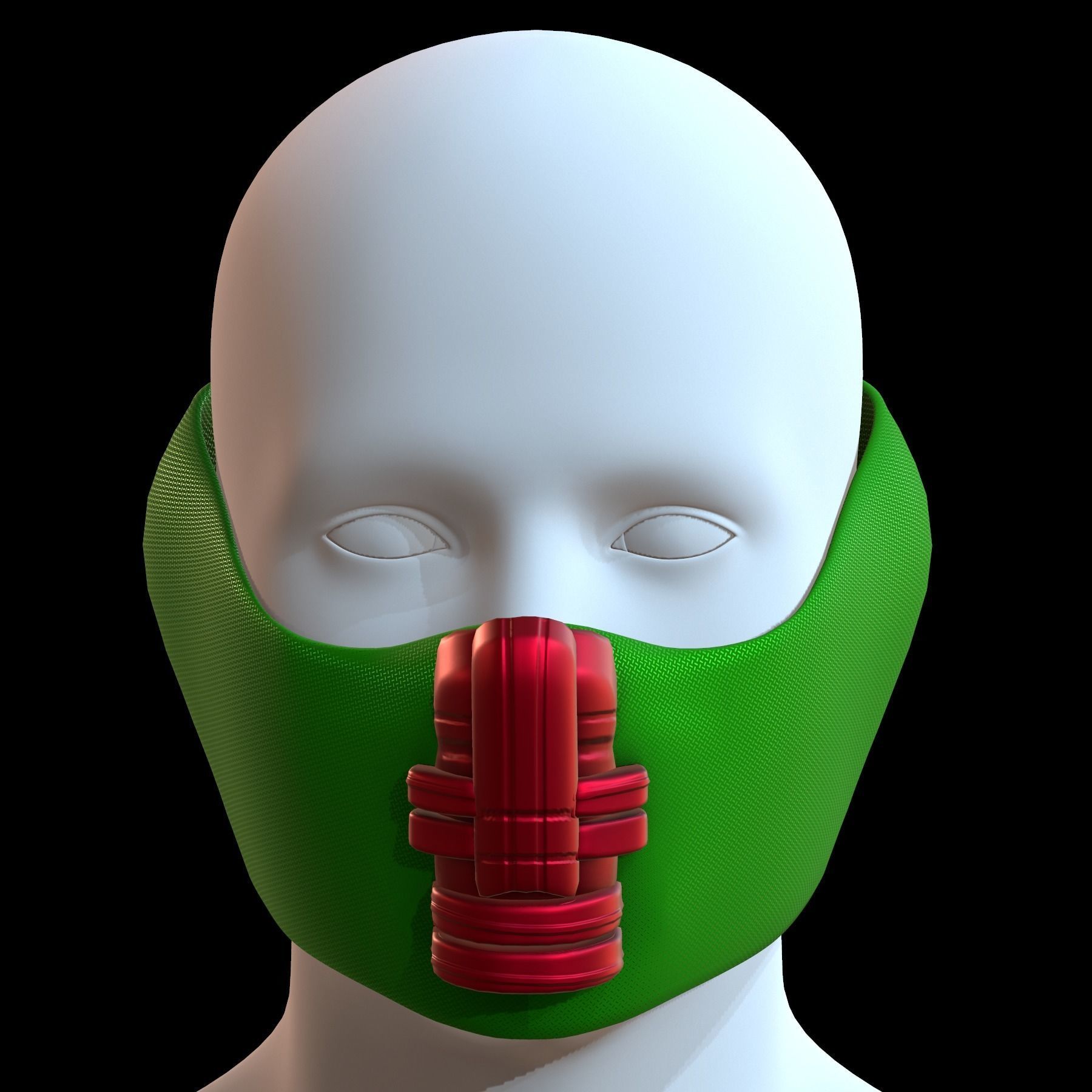 Gas mask helmet 3d model scifi Low-poly Low-poly 3D model_1