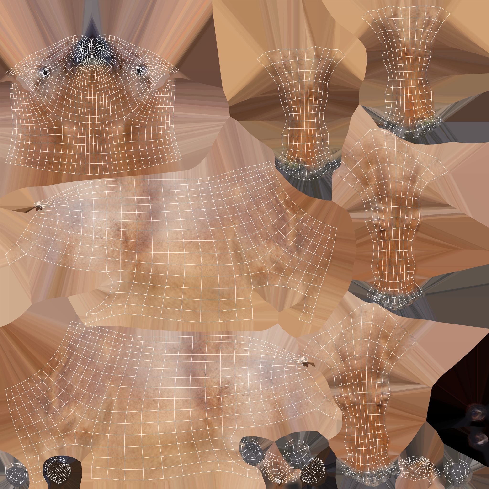 Game Asset PBR Texture 2 version horse Low-poly 3D model_36