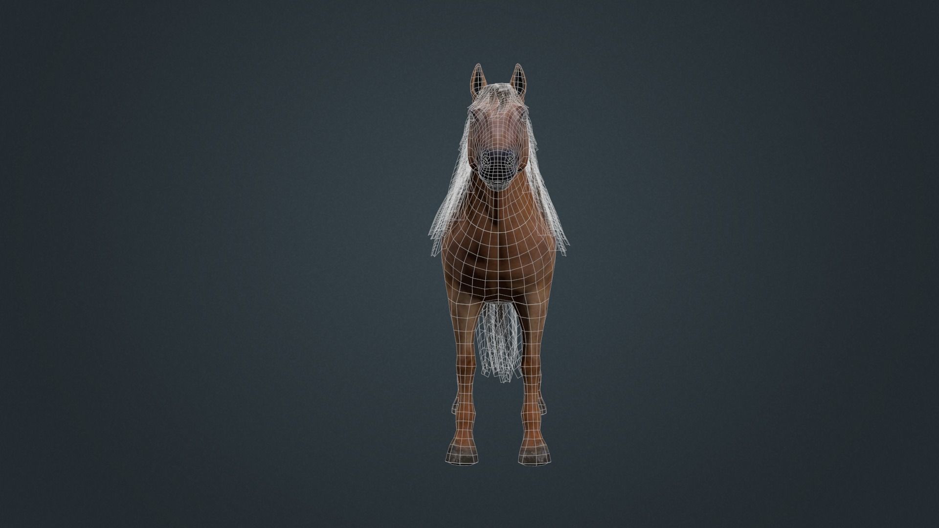 Game Asset PBR Texture 2 version horse Low-poly 3D model_23