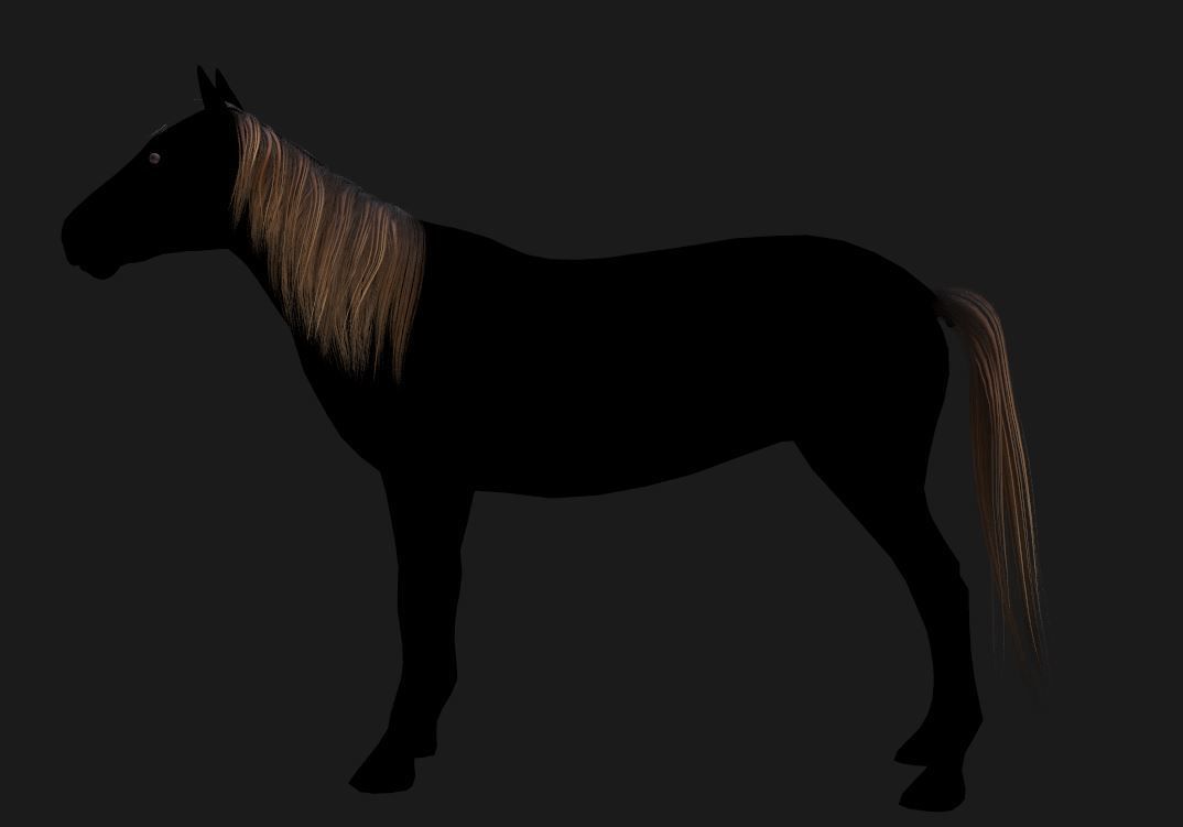Game Asset PBR Texture 2 version horse Low-poly 3D model_17