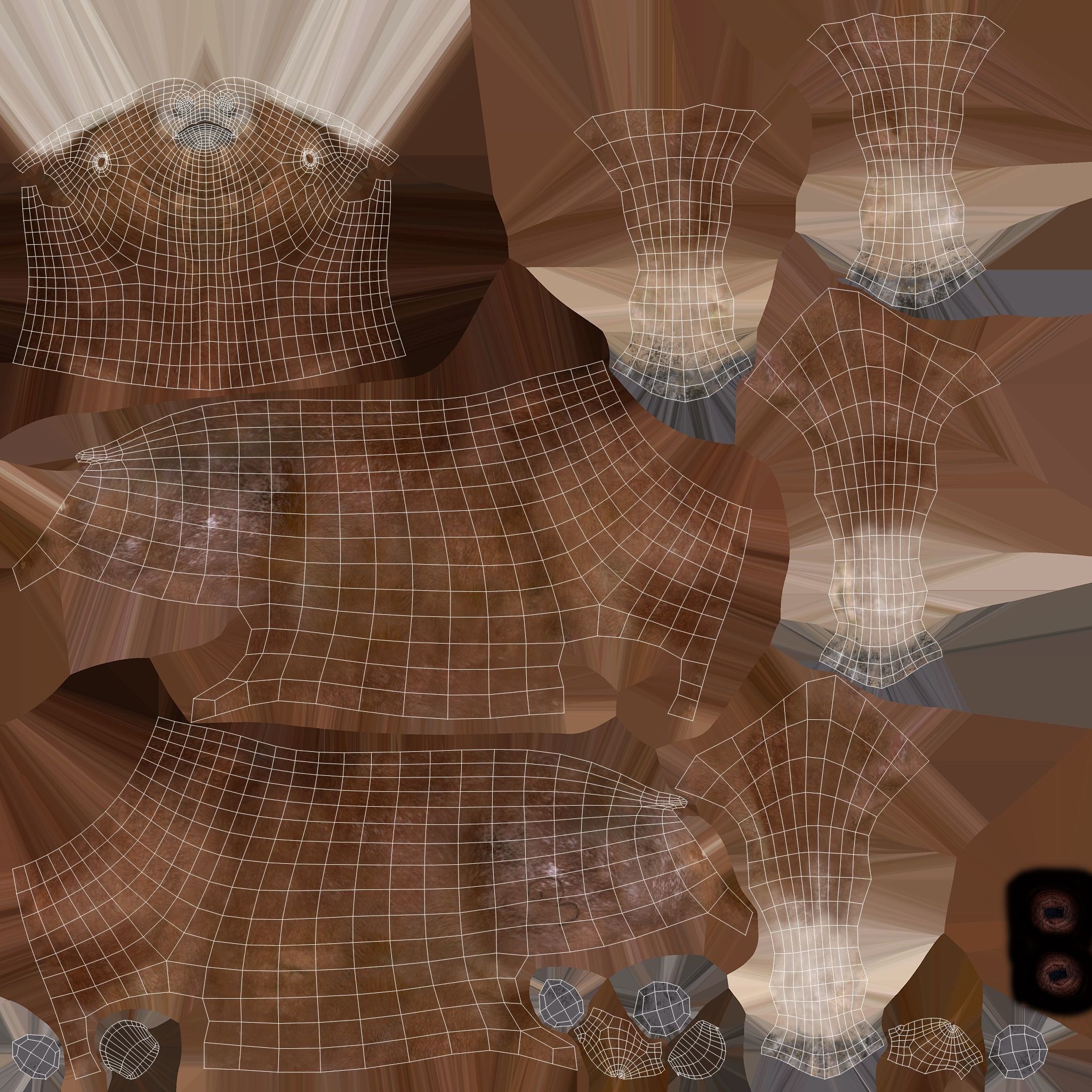 Game Asset PBR Texture 2 version horse Low-poly 3D model_38