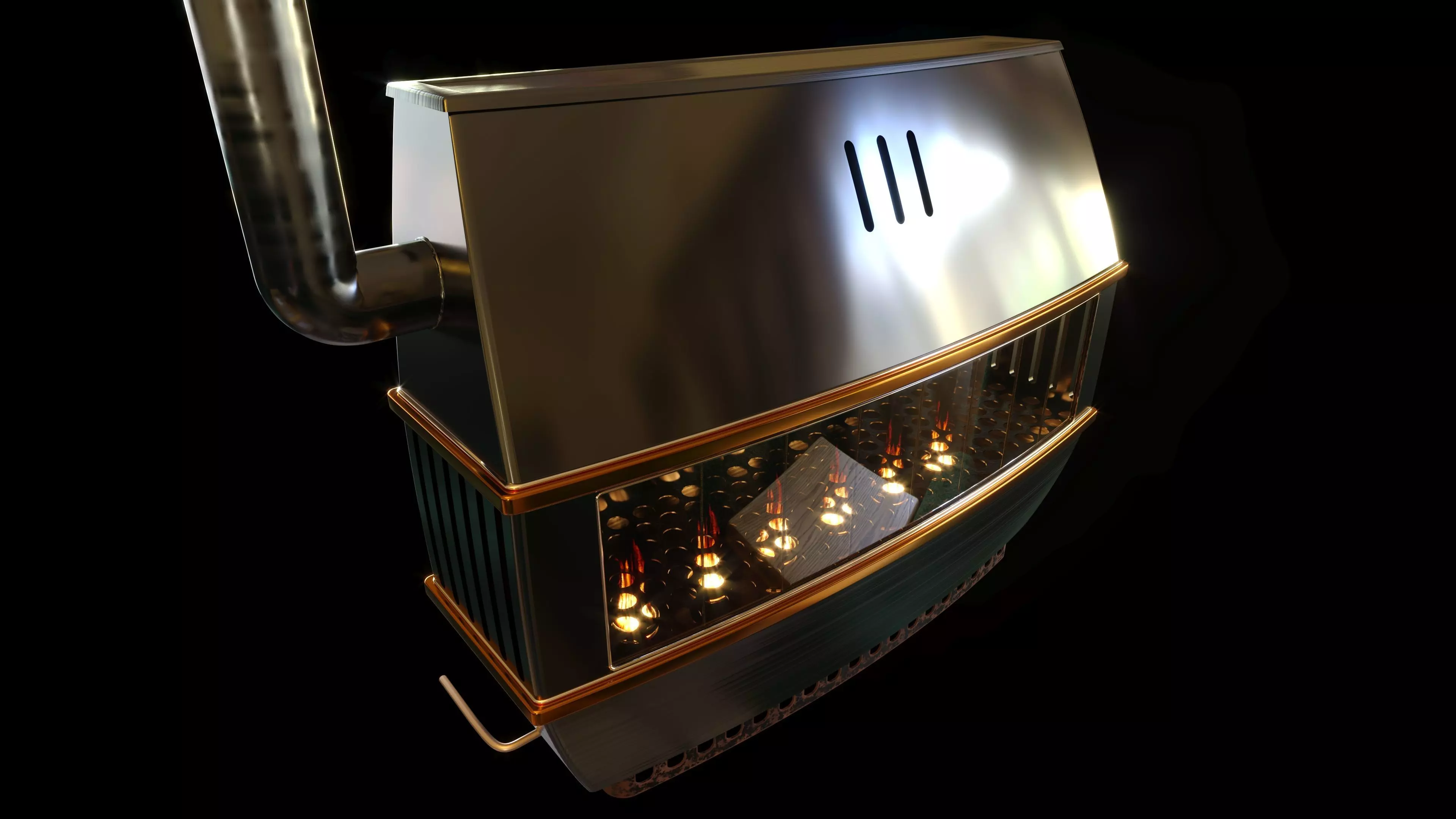 Vintage Large Petroleum Heater 3D model_0