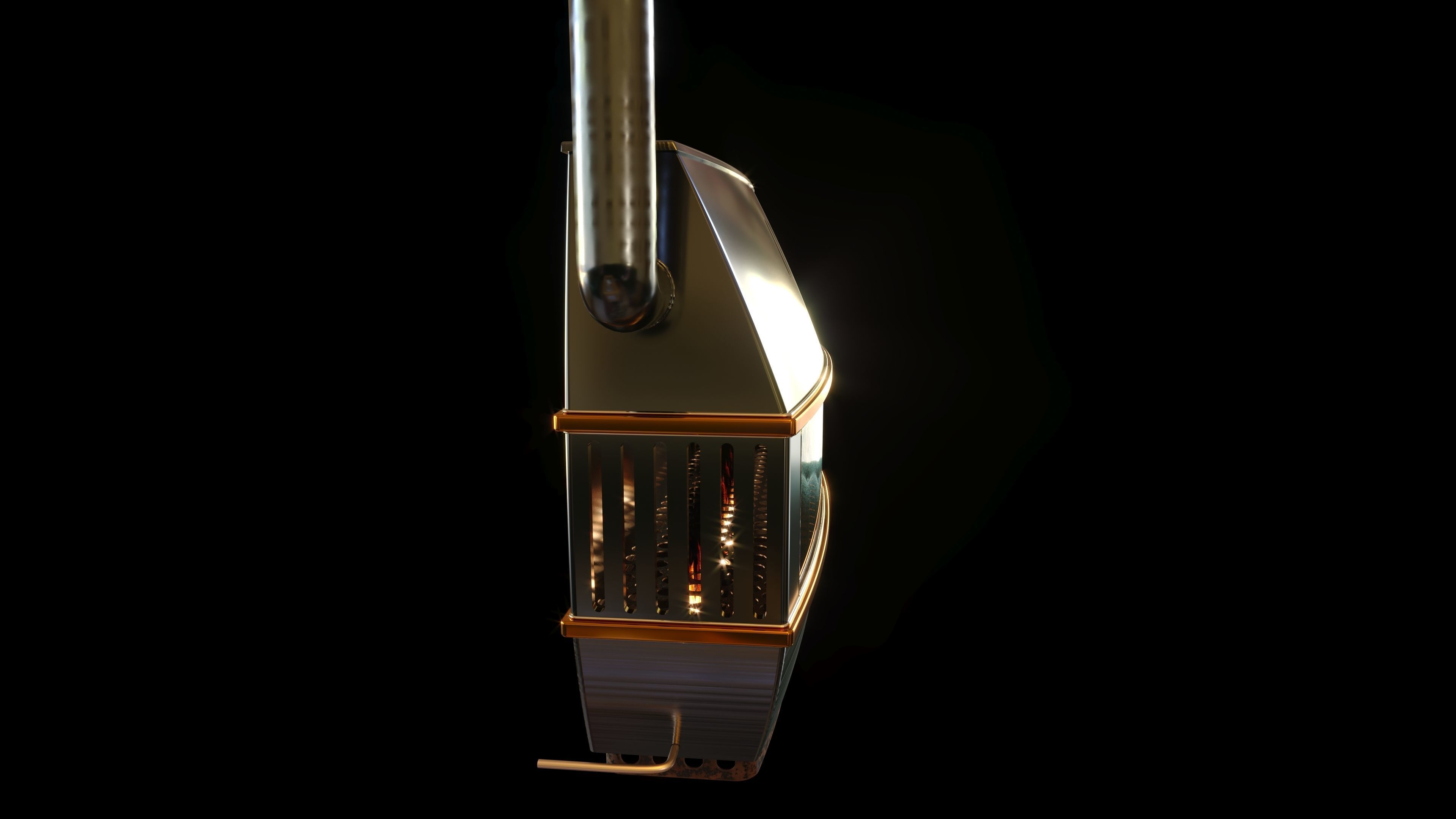 Vintage Large Petroleum Heater 3D model_2