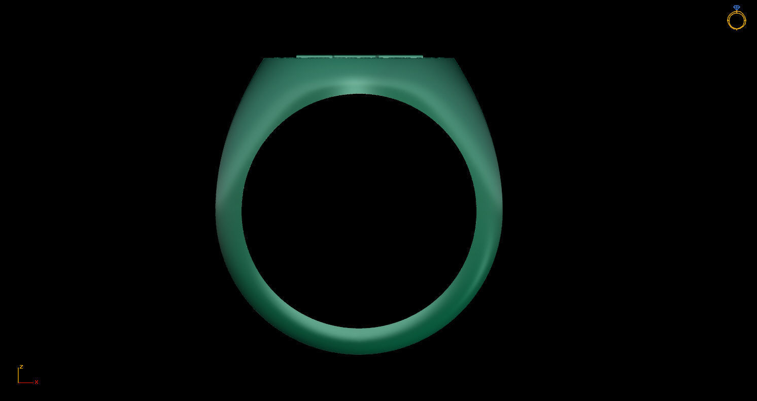 Signet ring with letter A 3D print model_6