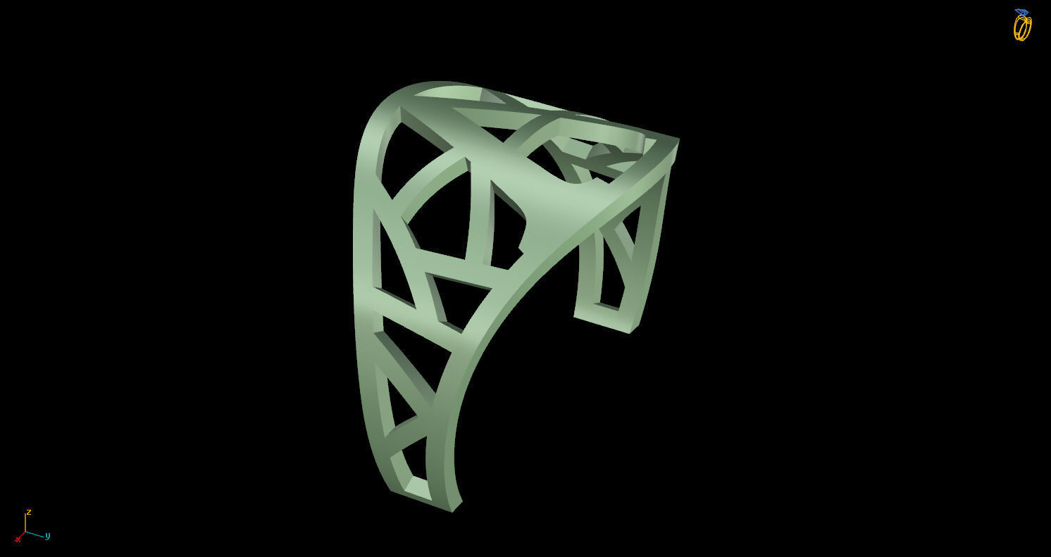 Signet ring with letter A 3D print model_13