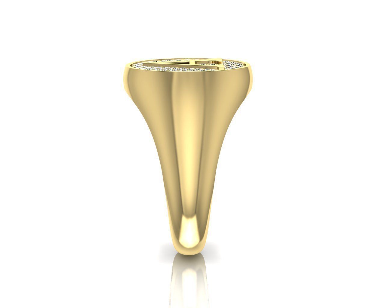 Signet ring with letter A 3D print model_3