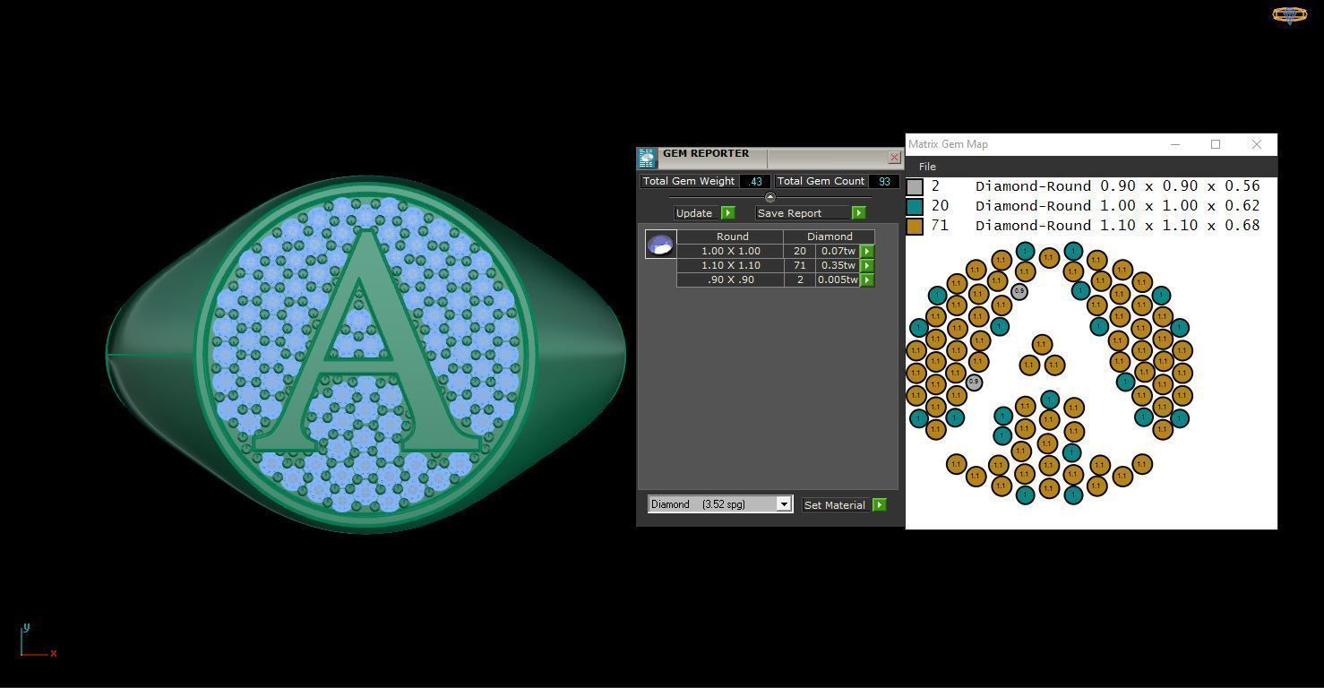 Signet ring with letter A 3D print model_17