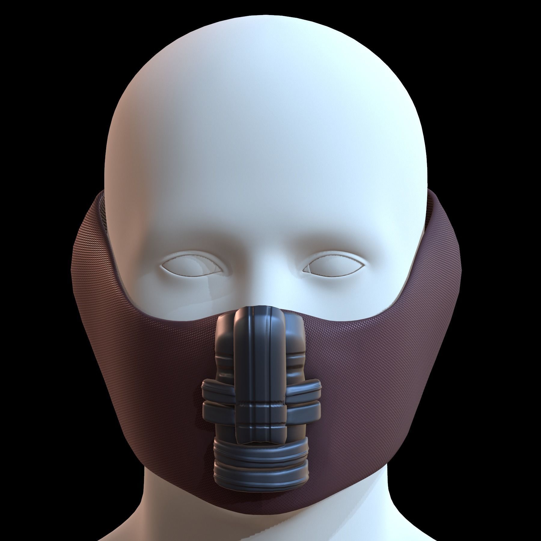Gas mask helmet 3d model scifi Low-poly Low-poly 3D model_1
