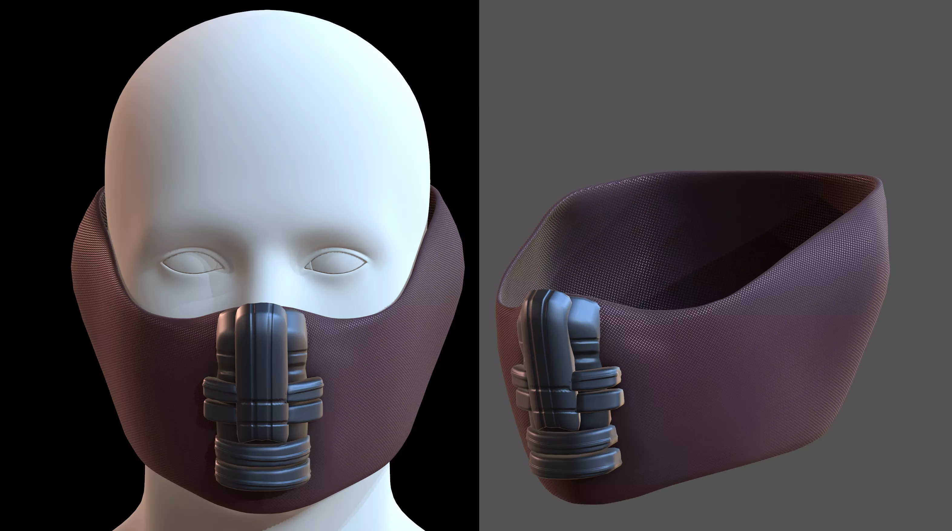 Gas mask helmet 3d model scifi Low-poly Low-poly 3D model_0