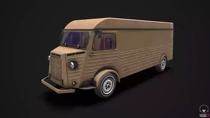 Gameready old van Low-poly 3D model