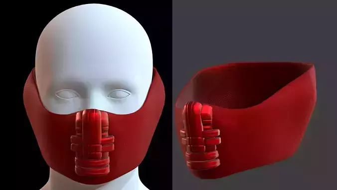 Gas mask helmet 3d model scifi Low-poly 