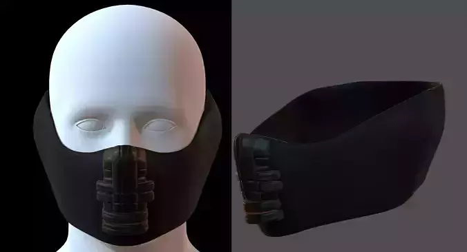 Gas mask helmet 3d model scifi Low-poly 