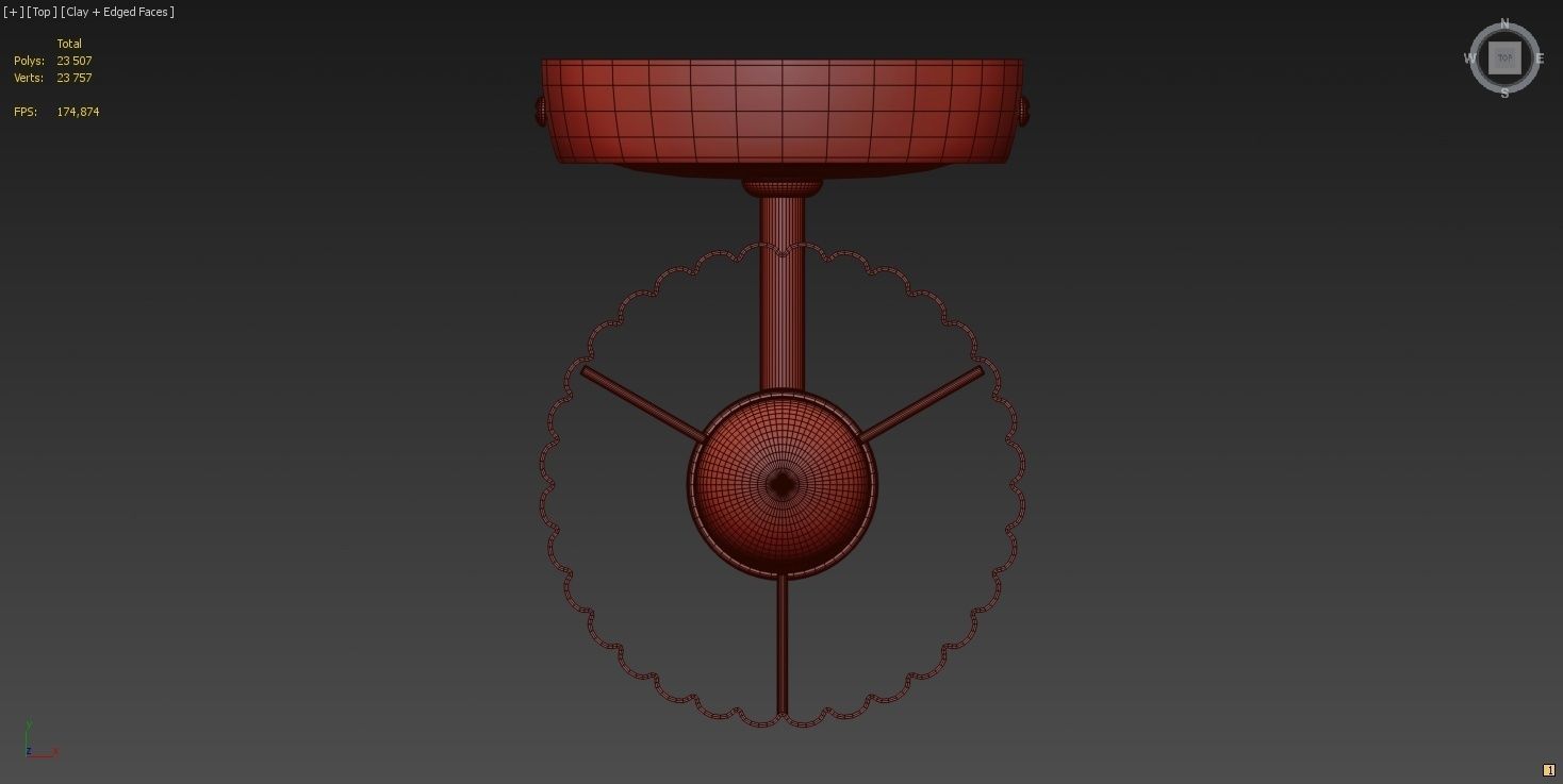 CB2 Exclusive Fluted Gold Wall Lamp 3D model_3