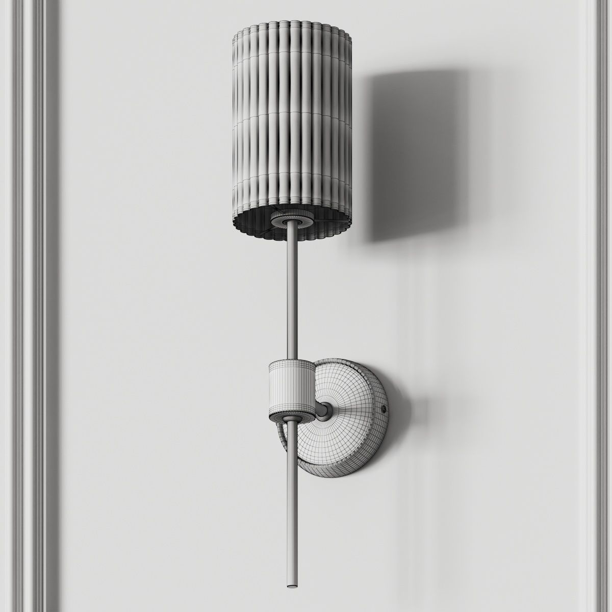 CB2 Exclusive Fluted Gold Wall Lamp 3D model_2