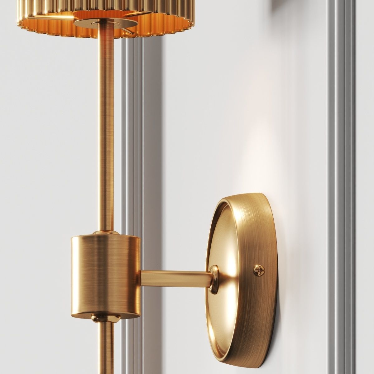 CB2 Exclusive Fluted Gold Wall Lamp 3D model_1