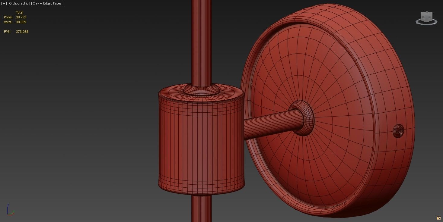 CB2 Exclusive Fluted Gold Wall Lamp 3D model_4