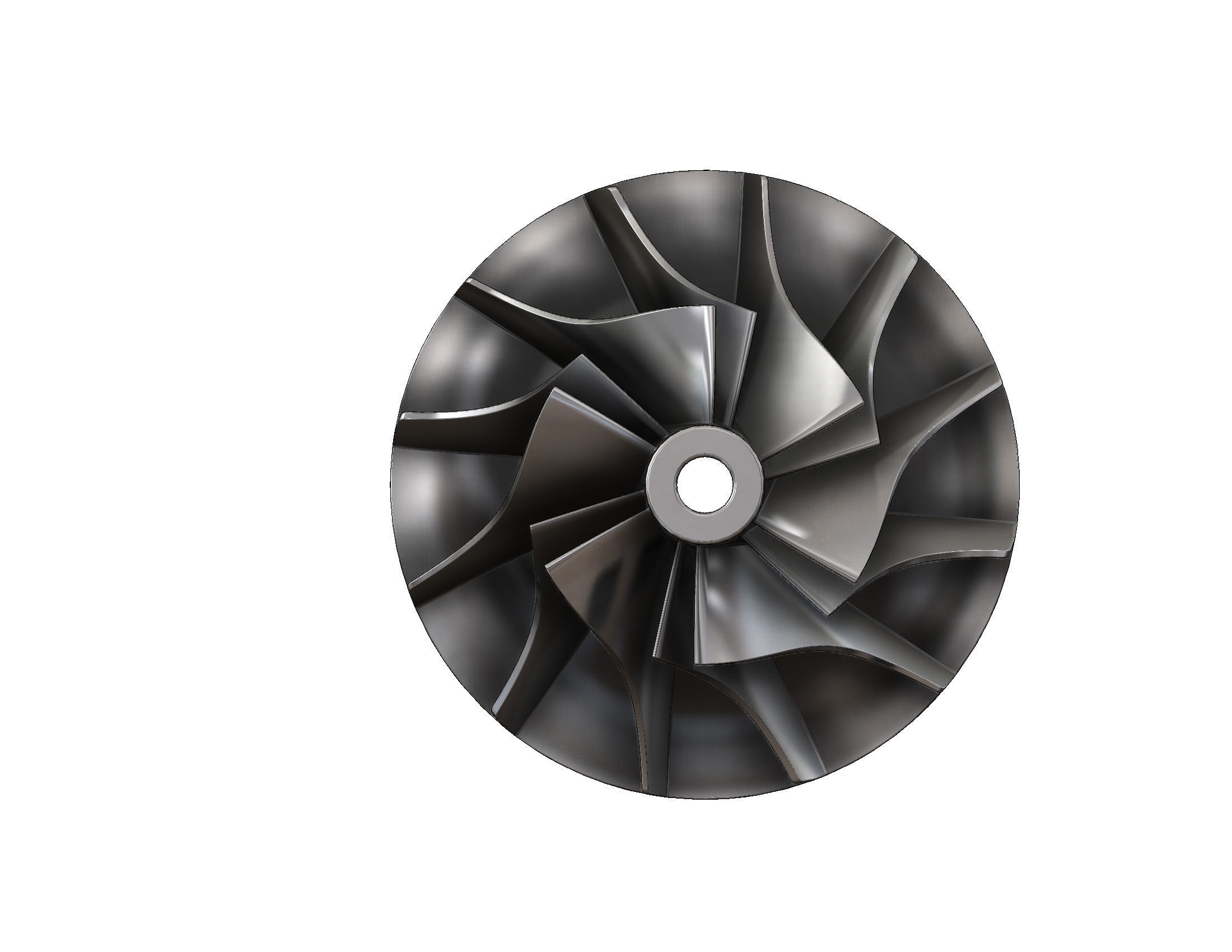 Turbocharger inlet compressor 3D print model_32