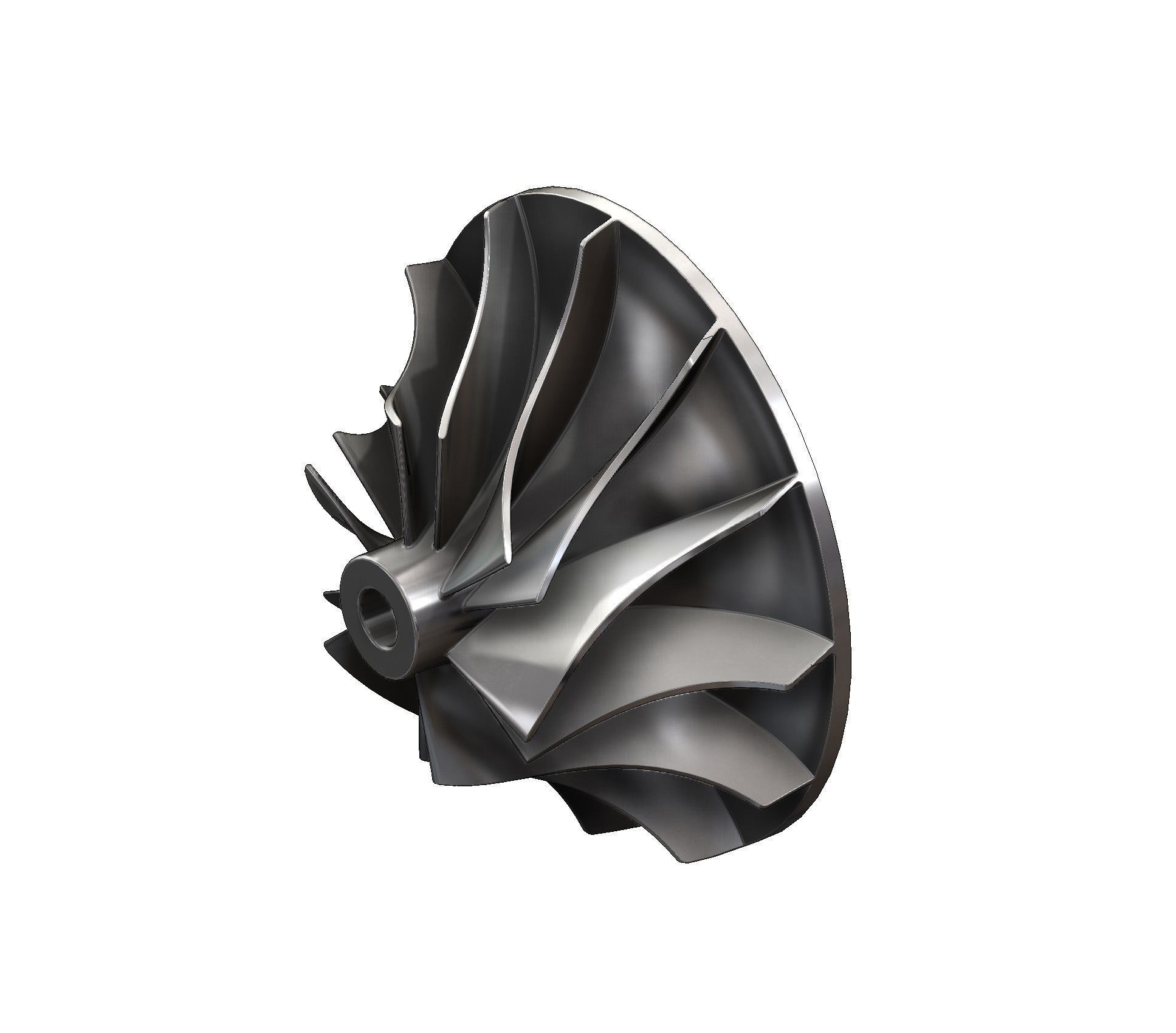 Turbocharger inlet compressor 3D print model_40