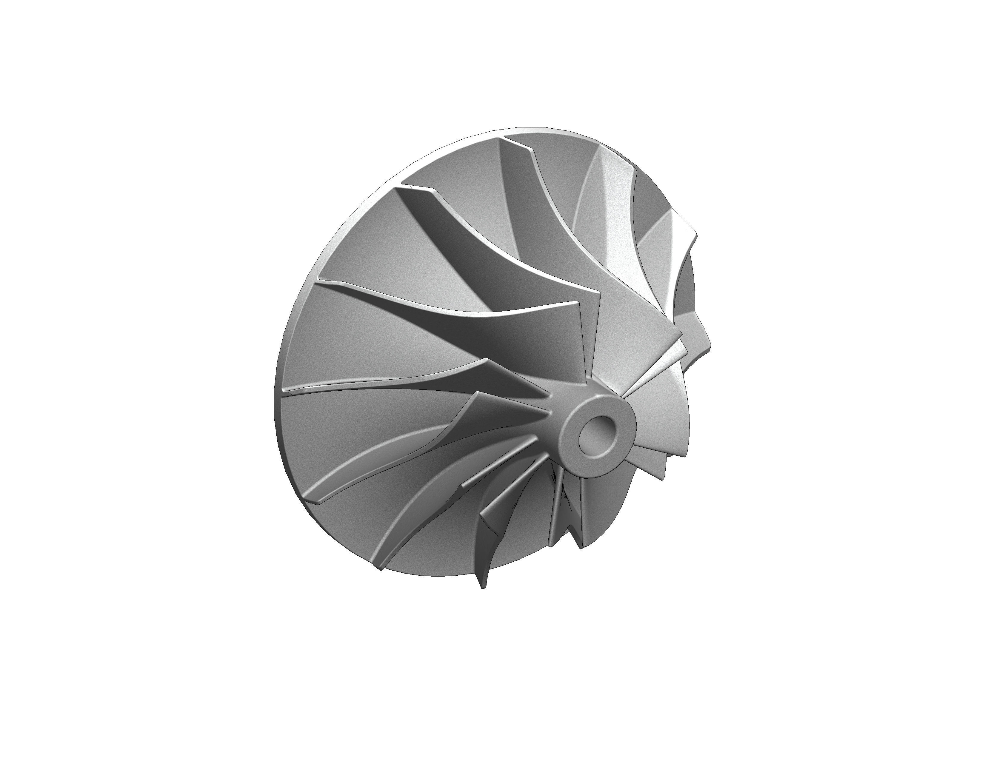 Turbocharger inlet compressor 3D print model_37