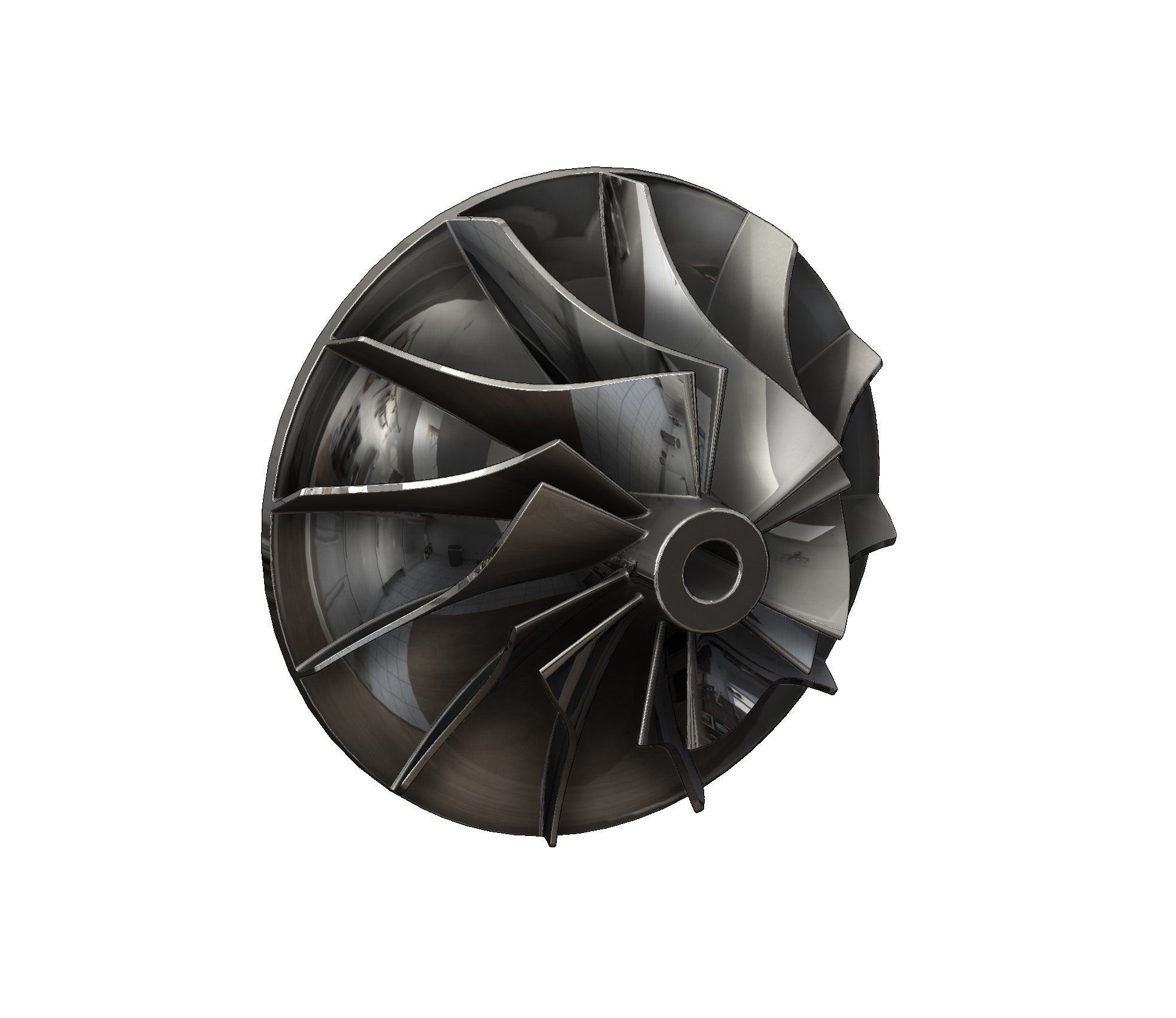 Turbocharger inlet compressor 3D print model_27