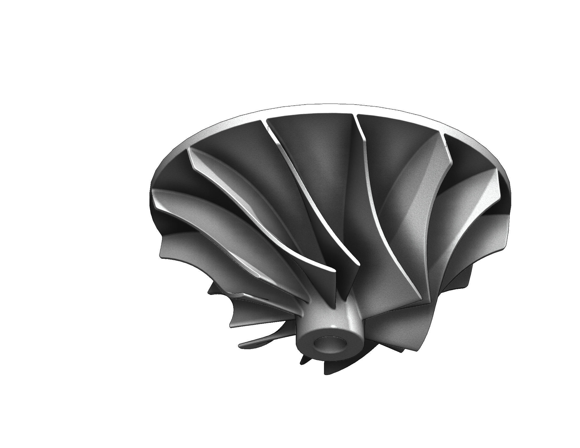 Turbocharger inlet compressor 3D print model_35