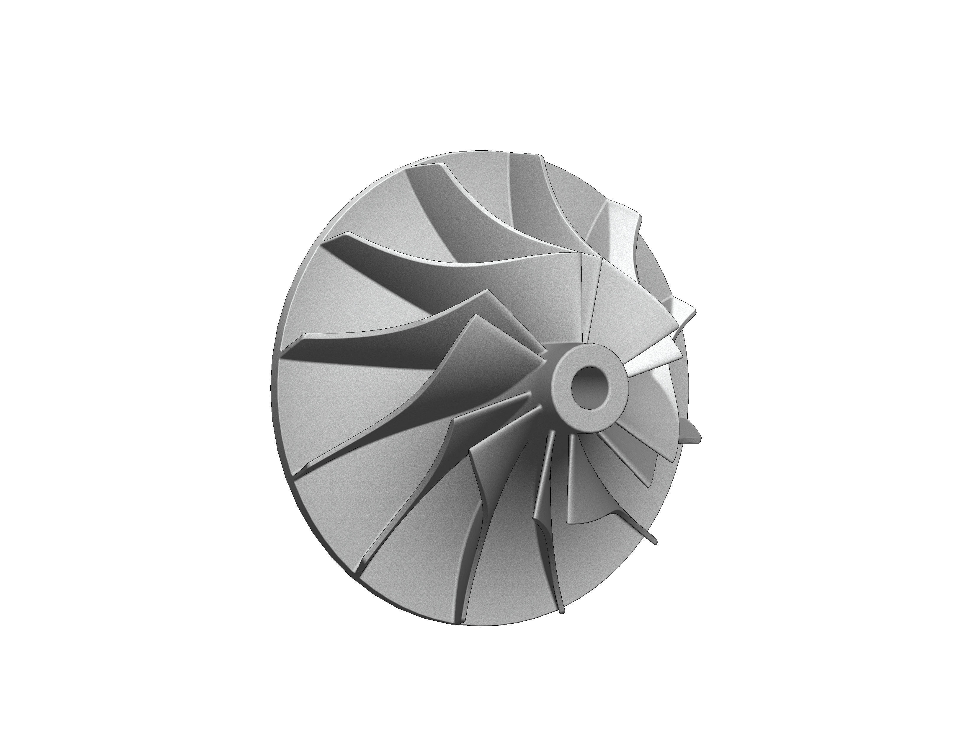 Turbocharger inlet compressor 3D print model_34