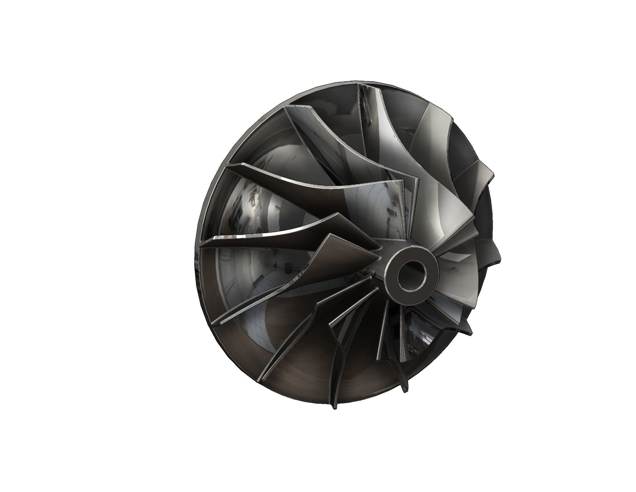 Turbocharger inlet compressor 3D print model_38