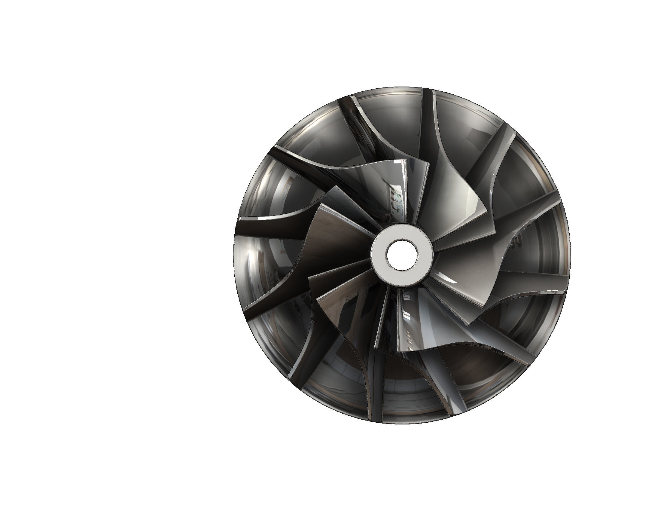 Turbocharger inlet compressor 3D print model_33