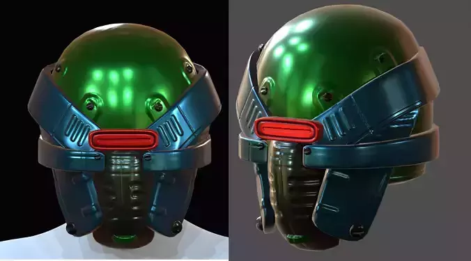 Helmet plastic mask protection Low-poly 3D model