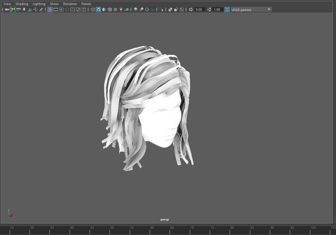 Hair Low-Poly Low-poly 3D model_34