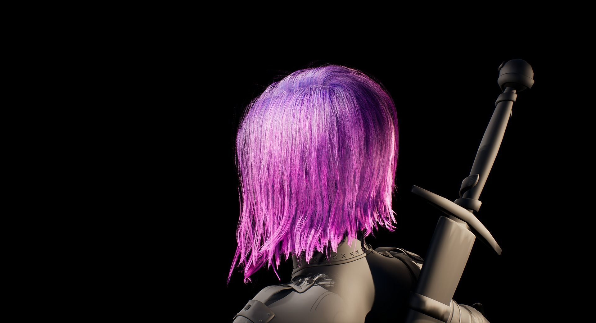 Hair Low-Poly Low-poly 3D model_17