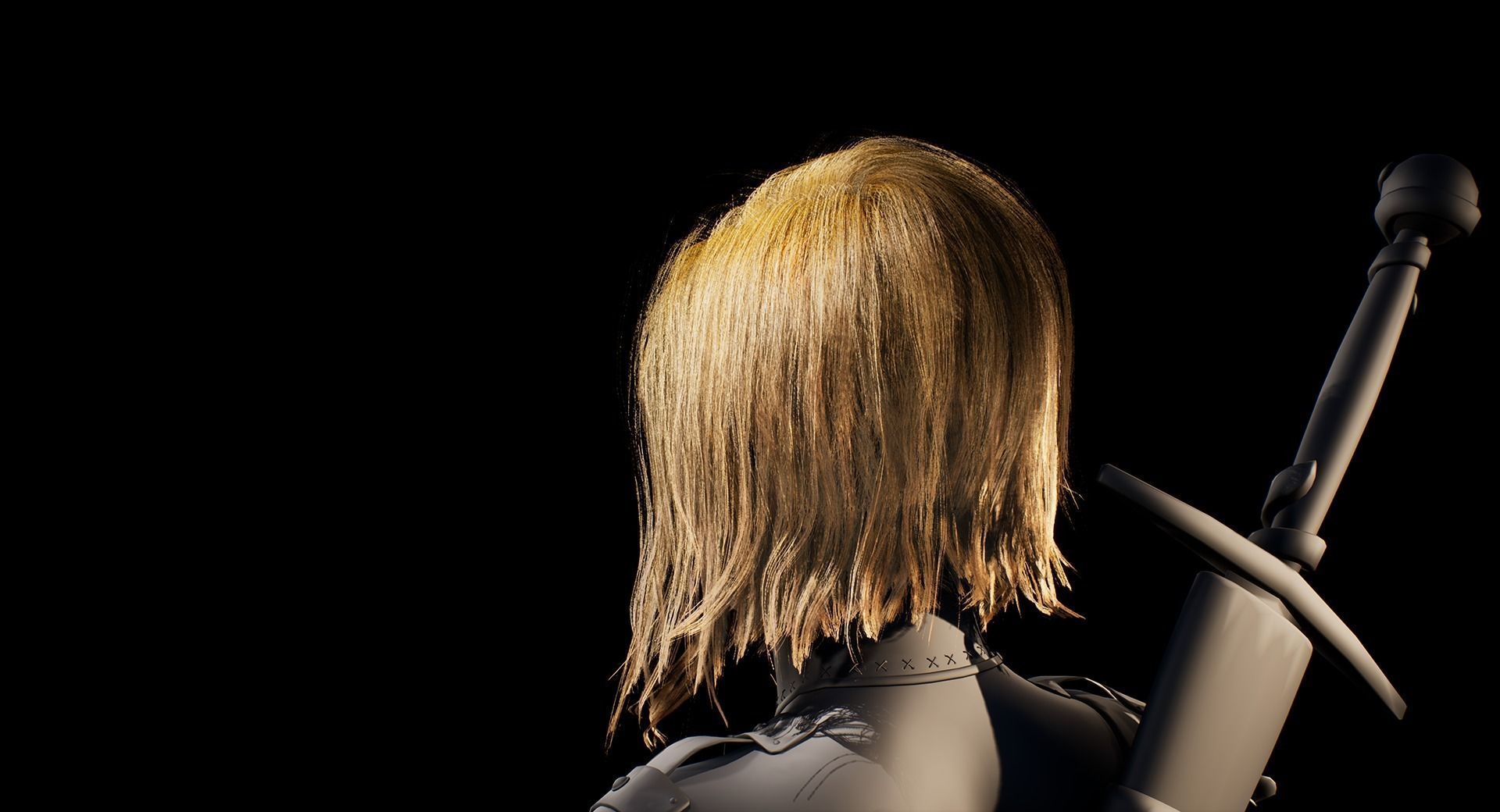 Hair Low-Poly Low-poly 3D model_13