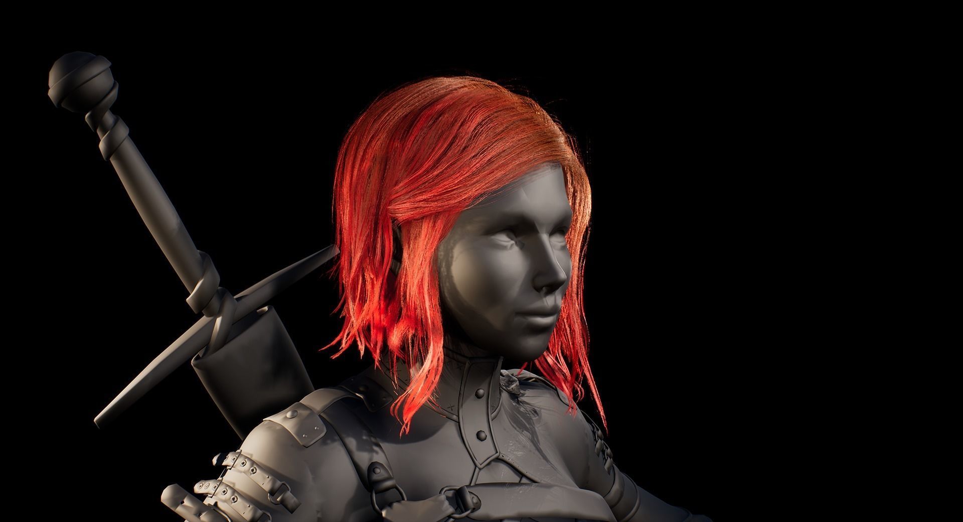 Hair Low-Poly Low-poly 3D model_0