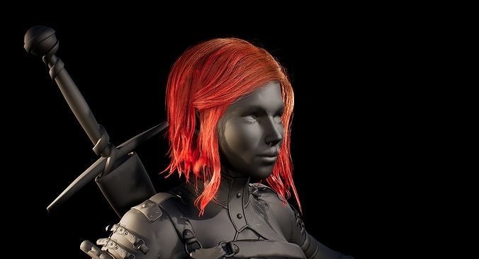 Hair Low-Poly Low-poly 3D model