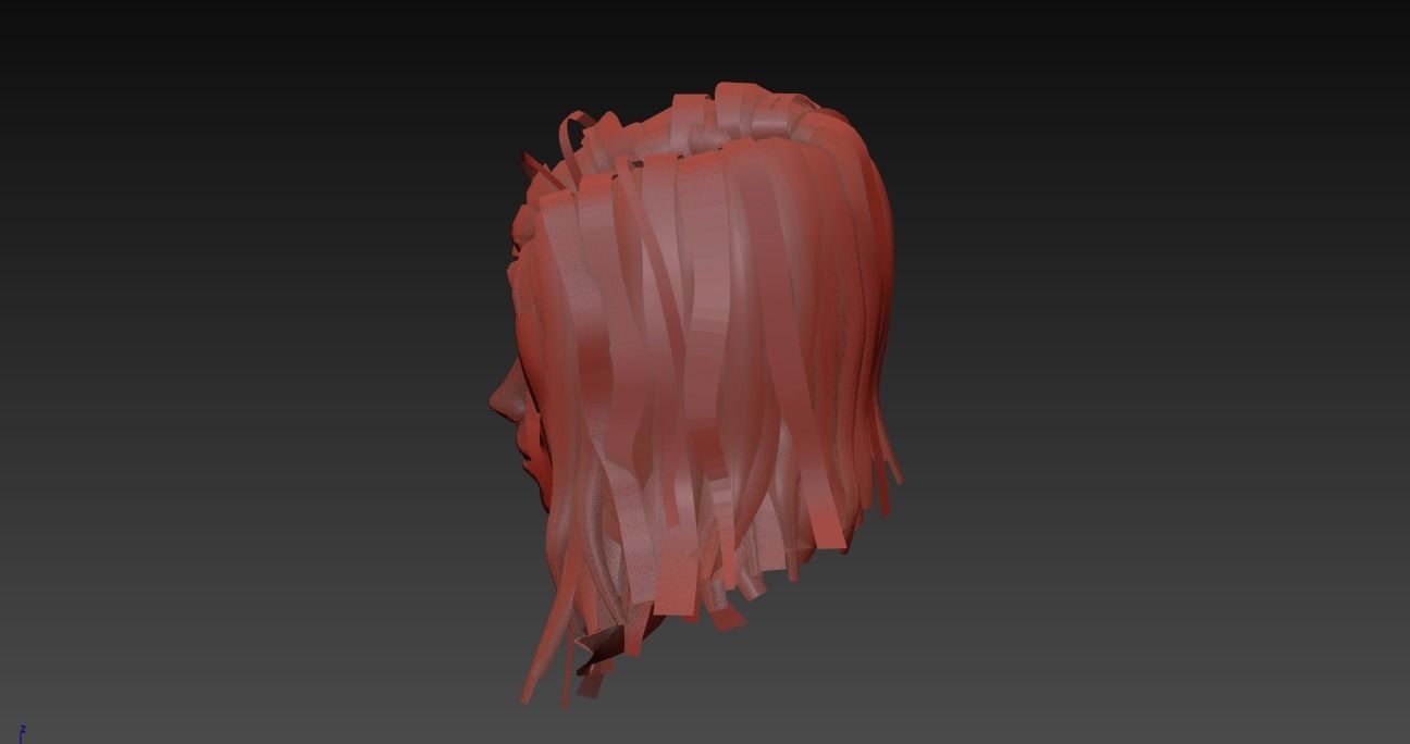 Hair Low-Poly Low-poly 3D model_30