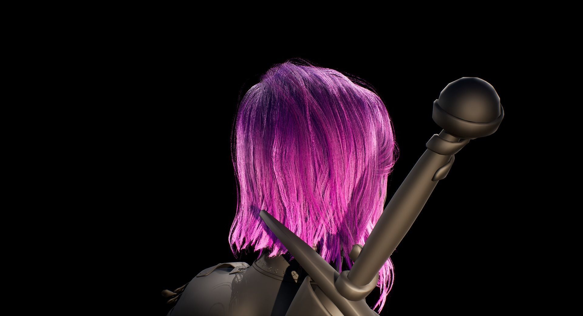 Hair Low-Poly Low-poly 3D model_16