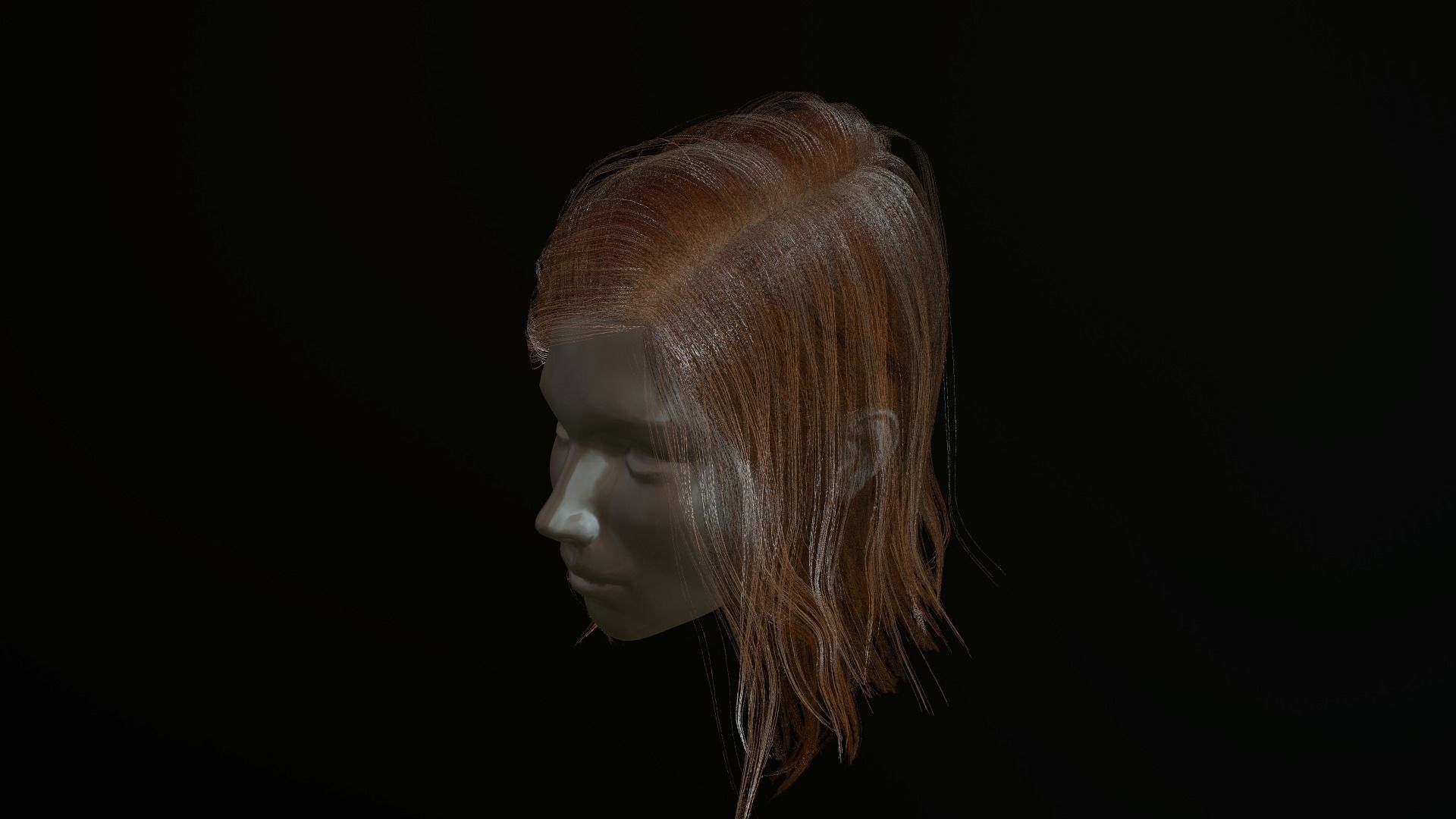Hair Low-Poly Low-poly 3D model_21