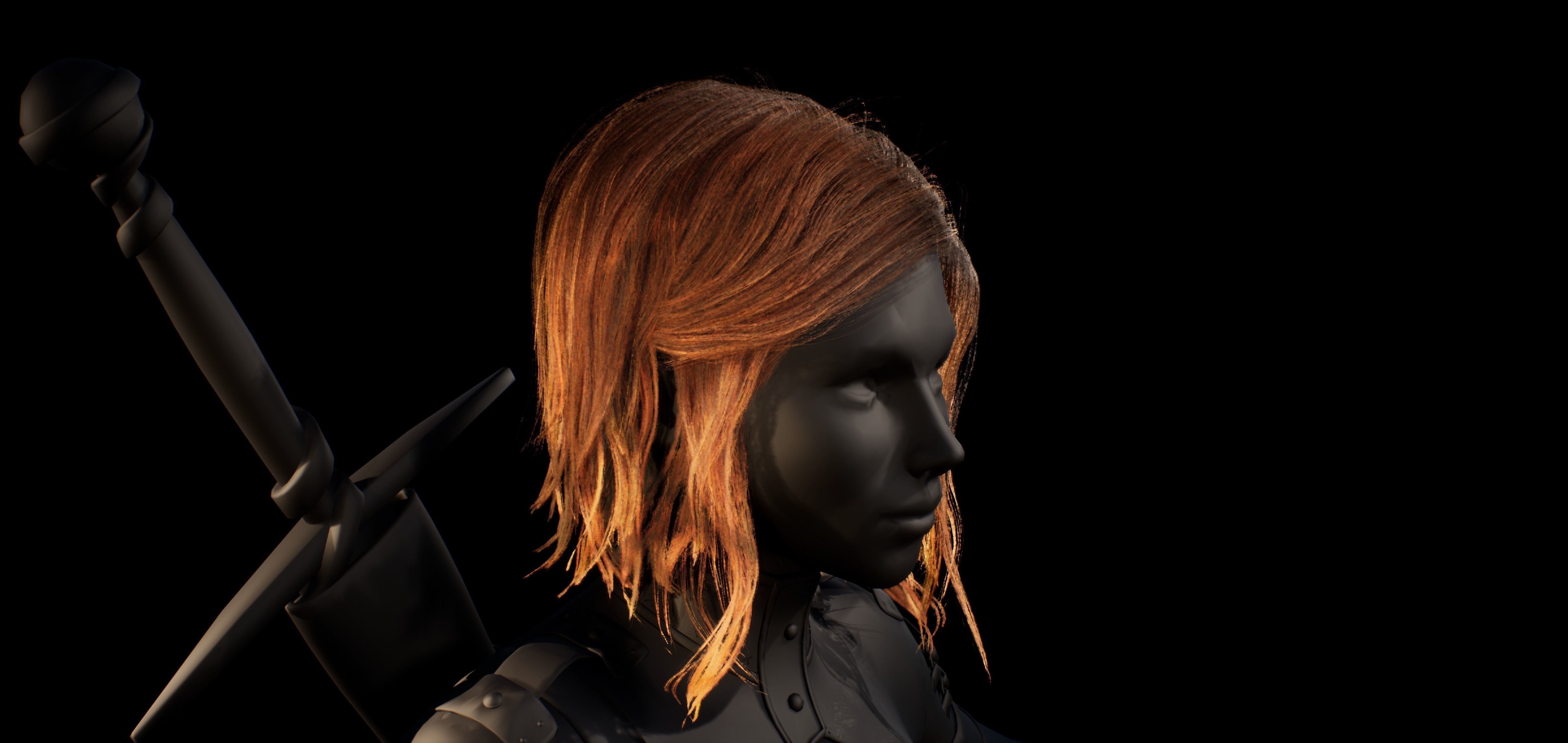 Hair Low-Poly Low-poly 3D model_18